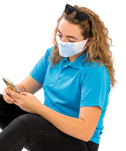 Pack de 5 masques de protection zigzag antibactérien en tissu naturel
